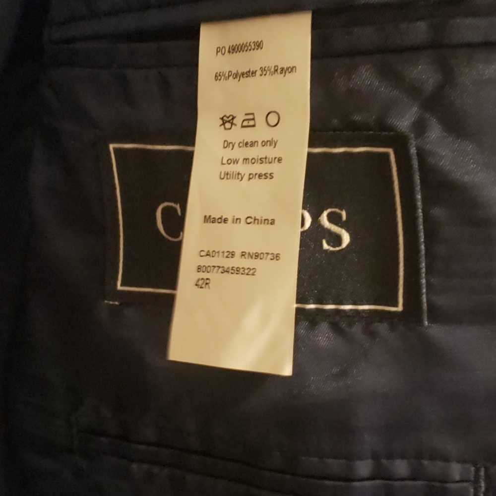 Dark Blue Small Checkered Patterned Blazer - image 3